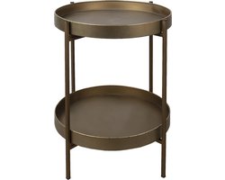 Clayre & Eef Bijzettafel Ø 52x60 cm Koperkleurig Metaal Rond