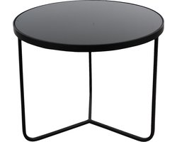 Clayre & Eef Bijzettafel Ø 60x45 cm Zwart Aluminium