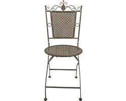 Clayre & Eef Bistrostoel 43x45x96 cm Groen Bruin Ijzer Terrasstoel