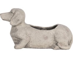 Clayre & Eef Bloempot 24x9x13 cm Grijs Steen