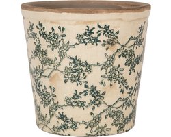 Clayre & Eef Bloempot Beige Keramiek Bloemen