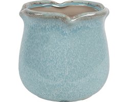 Clayre & Eef Bloempot Binnen Ø 12x12 cm Blauw Keramiek