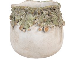 Clayre & Eef Bloempot Ø 19x17 cm Beige Steen