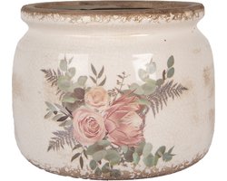 Clayre & Eef Bloempot Ø 20x15 cm Beige Keramiek