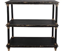 Clayre & Eef Boekenkast 110x40x113 cm Zwart Hout