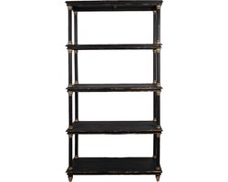 Clayre & Eef Boekenkast 110x40x210 cm Zwart Hout