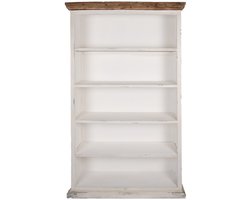 Clayre & Eef Boekenkast 116x36x195 cm Wit Hout