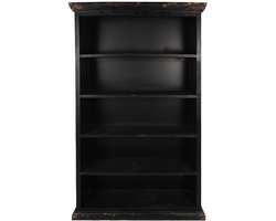 Clayre & Eef Boekenkast 116x36x195 cm Zwart Hout