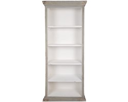 Clayre & Eef Boekenkast 80x36x195 cm Grijs Hout