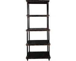 Clayre & Eef Boekenkast 80x40x210 cm Zwart Hout