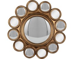 Clayre & Eef Bolle spiegel Ø 45 cm Goudkleurig Polyresin