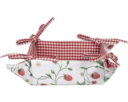Clayre & Eef Broodmand 35x35 cm Wit Rood Katoen Aardbeien Cadeau keuken