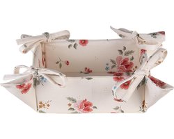 Clayre & Eef Broodmand 35x35x8 cm Beige Katoen Rozen Cadeau keuken