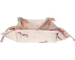 Clayre & Eef Broodmand 35x35x8 cm Beige Katoen Vierkant Teckel Cadeau keuken