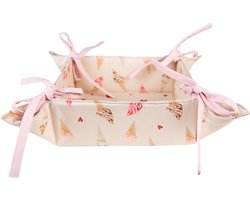 Clayre & Eef Broodmand 35x35x8 cm Beige Roze Katoen IJsjes