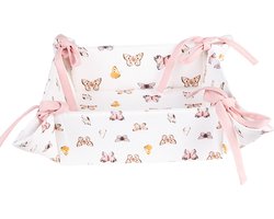 Clayre & Eef Broodmand 35x35x8 cm Beige Roze Katoen Vlinders Broodmandje