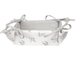 Clayre & Eef Broodmand 35x35x8 cm Grijs Wit Katoen Zwaluw