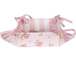 Clayre & Eef Broodmand 35x35x8 cm Roze Katoen Rozen