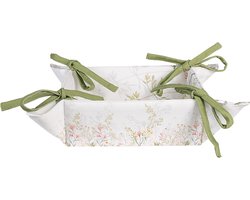 Clayre & Eef Broodmand 35x35x8 cm Wit Katoen Bloemen