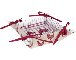 Clayre & Eef - Broodmand met Kippen & Hanen motief - 20 x 20 x 8 cm