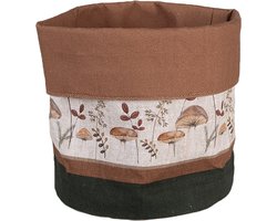 Clayre & Eef Broodmand Ø 15x16 cm Beige Katoen Rond Paddenstoelen