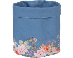 Clayre & Eef Broodmand Ø 15x16 cm Blauw Katoen Bloemen