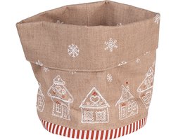 Clayre & Eef Broodmand Ø 15x16 cm Bruin Katoen Rond Gingerbread house