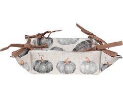 Clayre & Eef Broodmand Overig 35x35x8 cm Grijs Katoen Pompoen Herfst decoratie
