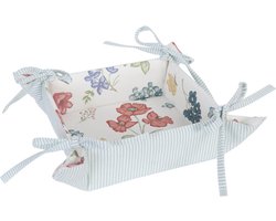 Clayre & Eef - Broodmand Veldbloemen Bloemen Motief - 20 x 20 x 8 cm