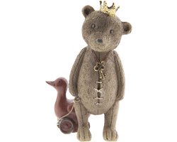 Clayre & Eef Decoratie Beeld Beer 13 cm Bruin Polyresin