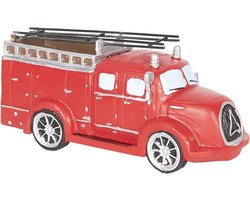 Clayre & Eef Decoratie Beeld Brandweerauto 23*9*6 cm Rood Kunststof Decoratief Figuur Decoratieve Accessoires Woonaccessoires