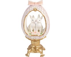 Clayre & Eef Decoratie Beeld Ei 17x12x31 cm Wit Kunststof