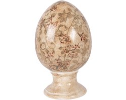 Clayre & Eef Decoratie Beeld Ei Ø 15x24 cm Beige Keramiek