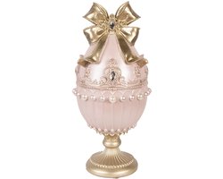 Clayre & Eef Decoratie Beeld Ei Ø 15x31 cm Roze Kunststof