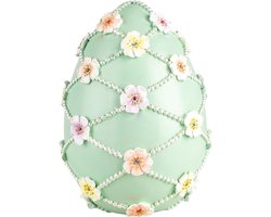 Clayre & Eef Decoratie Beeld Ei Ø 16x21 cm Groen Kunststof