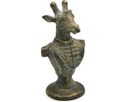 Clayre & Eef Decoratie Beeld Giraf 11*10*21 cm Goudkleurig Kunststof Decoratief Figuur Decoratieve Accessoires Woonaccessoires