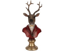 Clayre & Eef Decoratie Beeld Hert 10x9x19 cm Bruin Kunststof