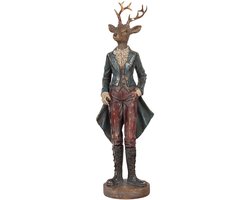 Clayre & Eef Decoratie Beeld Hert 13x12x42 cm Bruin Kunststof