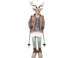 Clayre & Eef Decoratie Beeld Hert 16x11x31 cm Bruin Kunststof