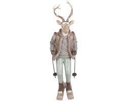 Clayre & Eef Decoratie Beeld Hert 16x11x33 cm Bruin Kunststof