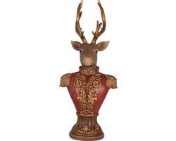 Clayre & Eef Decoratie Beeld Hert 16x14x36 cm Bruin Kunststof