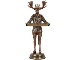 Clayre & Eef Decoratie Beeld Hert 16x15x36 cm Bruin Kunststof