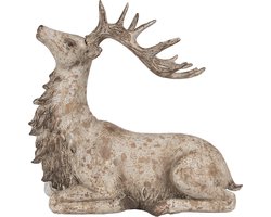 Clayre & Eef Decoratie Beeld Hert 29x15x27 cm Bruin Kunststof