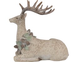 Clayre & Eef Decoratie Beeld Hert 31x16x29 cm Bruin Kunststof