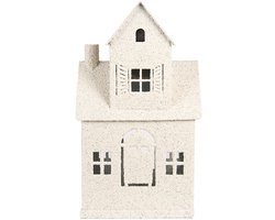 Clayre & Eef Decoratie Beeld Huis 18x14x31 cm Beige Metaal
