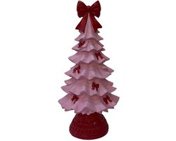 Clayre & Eef Decoratie Beeld Kerstboom Roze Kunststof