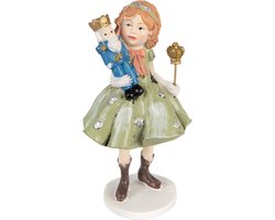 Clayre & Eef Decoratie Beeld Kind 12 cm Groen Polyresin