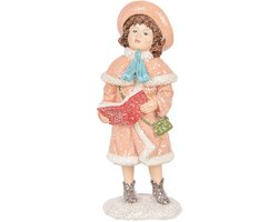 Clayre & Eef Decoratie Beeld Kind 7x8x18 cm Blauw Kunststof