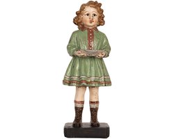 Clayre & Eef Decoratie Beeld Kind 9x8x21 cm Groen Kunststof