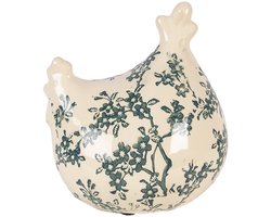 Clayre & Eef Decoratie Beeld Kip 12x11x13 cm Beige Keramiek
